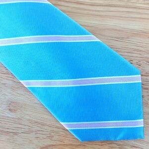 Pink and Blue Striped Tie with Silky Texture